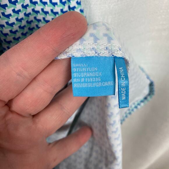 J.McLaughlin Blue&White Print Maria Catalina Cloth Sleeveless Dress Sz.M - Picture 11 of 12